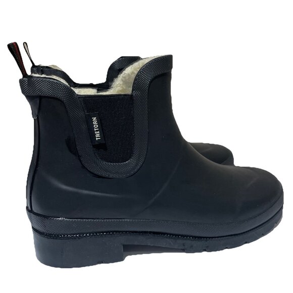 Tretorn Women's Lina Chelsea Rain Boots Size 8 Rubber Fur Lined Waterproof NWOB - Picture 1 of 10